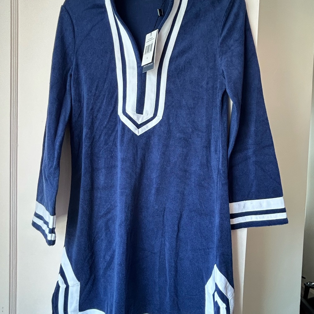 Cabana Life Navy and White Swim Coverup